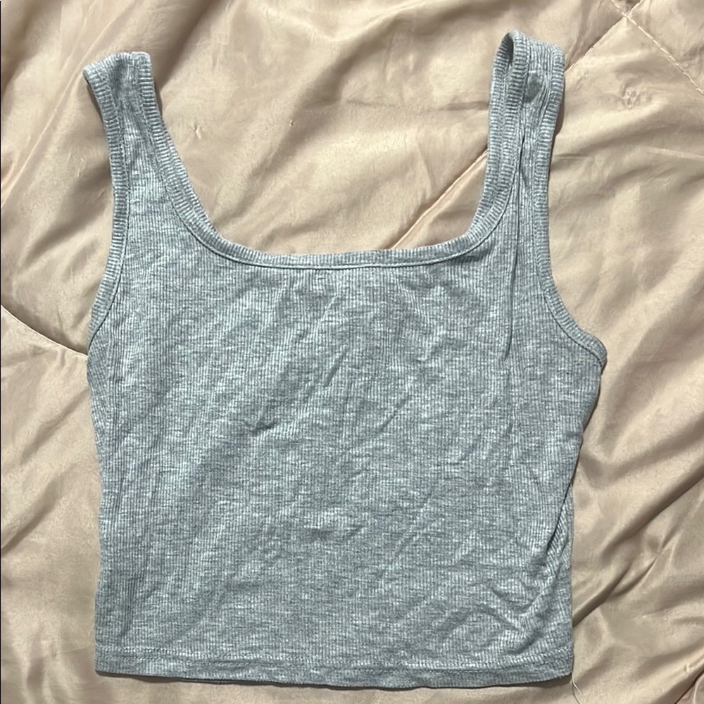 SHEIN Gray Fitted Crop Tank Top